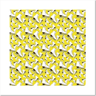 Figure Skates on Yellow Background Design Posters and Art